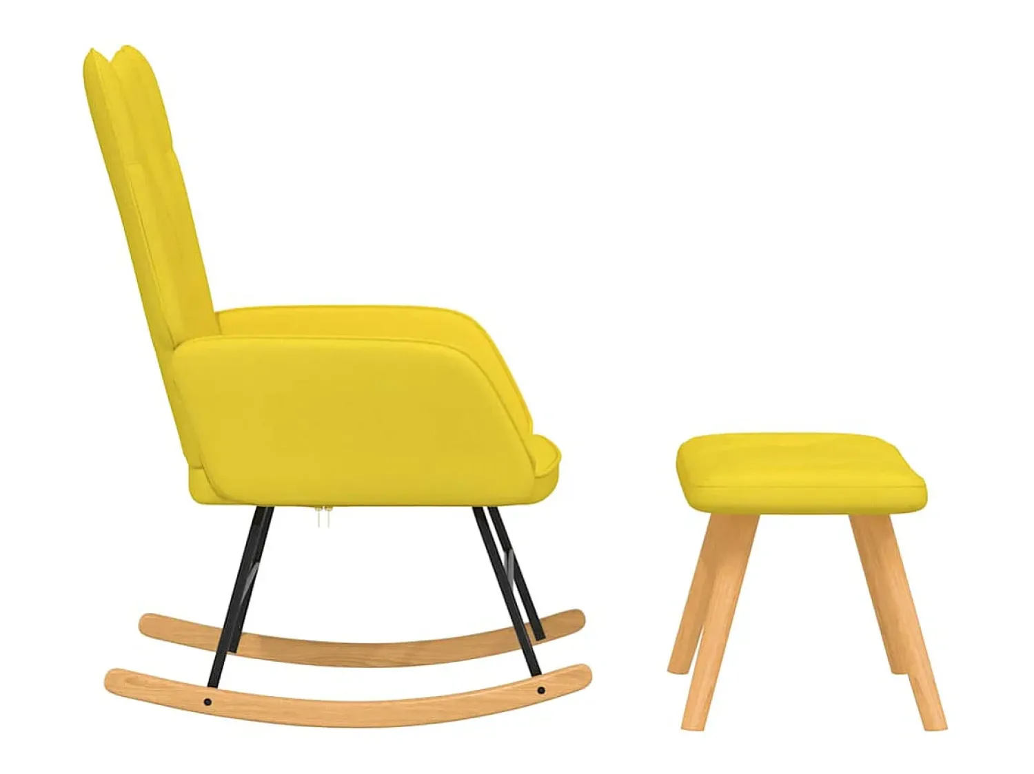 Outlet vidaxl Cadeira de baloiço com banco tecido mostarda Amarelo