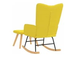 Outlet vidaxl Cadeira de baloiço com banco tecido mostarda Amarelo