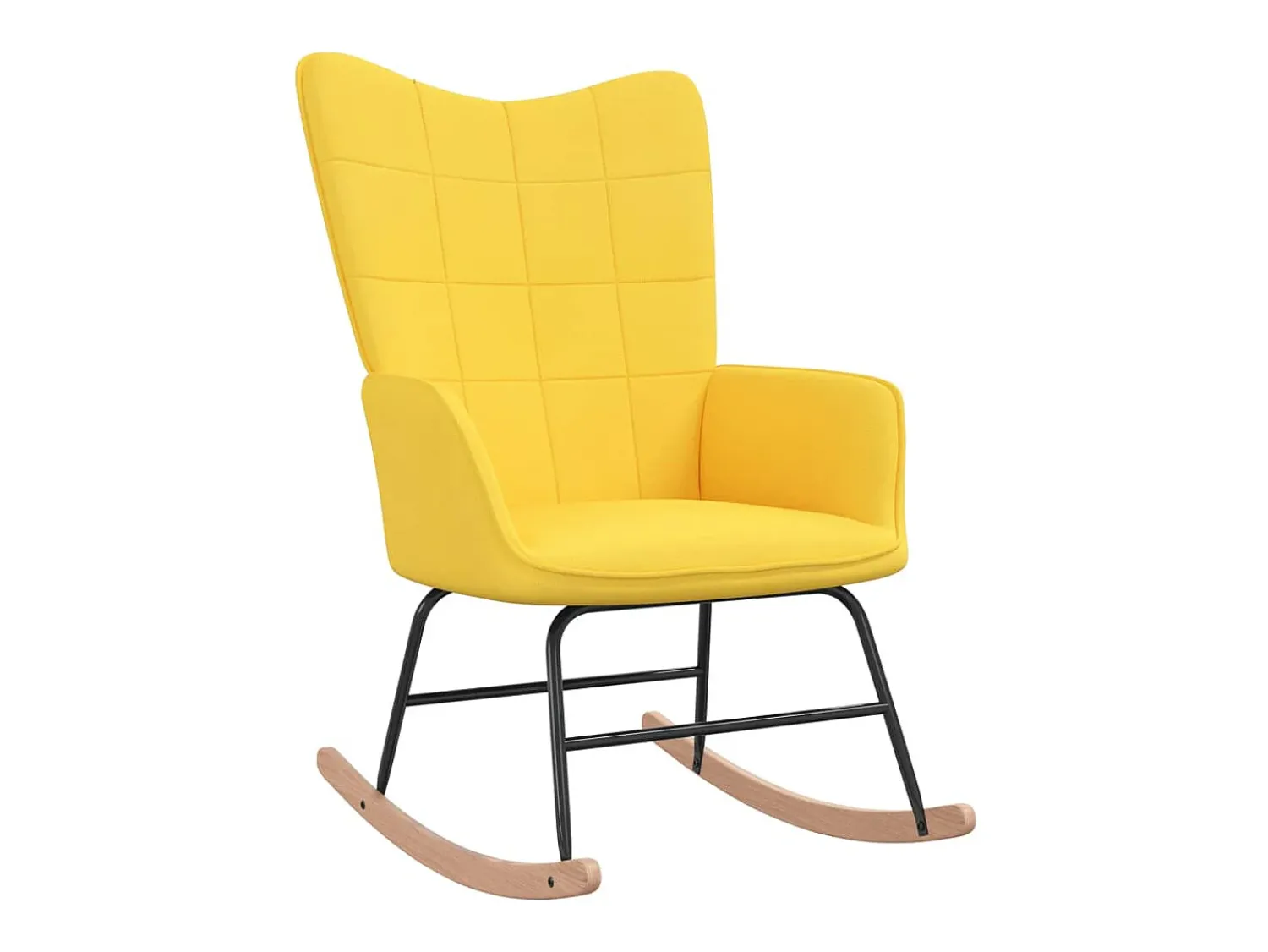Poltrona* Cadeira de baloiço com banco tecido mostarda PT995479 Amarelo
