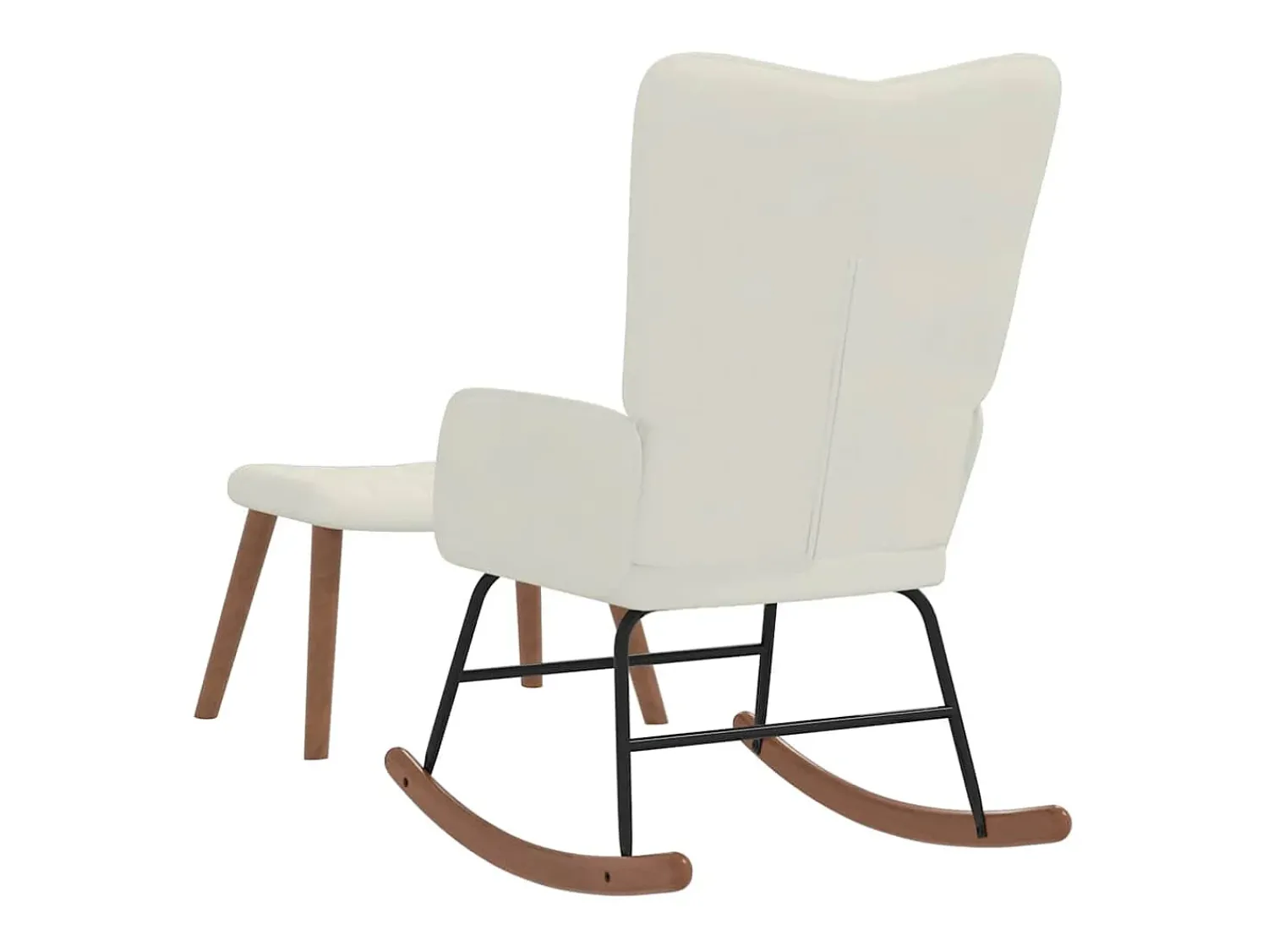 Best vidaxl Cadeira de baloiço com banco veludo nata Branco