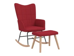 Poltrona* Cadeira de baloiço com banco tecido tinto PT903164 Vermelho
