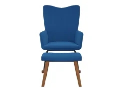 Poltrona| Cadeira de baloiço com banco veludo PT880938 Azul