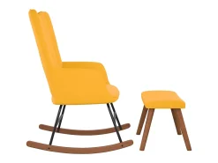 Clearance Cadeira de baloiço com banco veludo mostarda PT757561 Amarelo