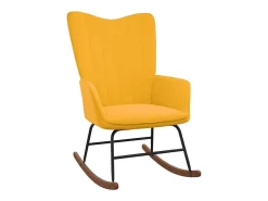 Clearance Cadeira de baloiço com banco veludo mostarda PT757561 Amarelo