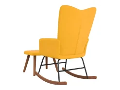 Clearance Cadeira de baloiço com banco veludo mostarda PT757561 Amarelo
