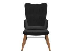 Poltrona* Cadeira de baloiço com banco veludo PT441873 Preto