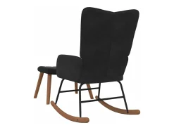 Poltrona* Cadeira de baloiço com banco veludo PT441873 Preto