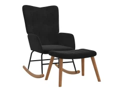 Poltrona* Cadeira de baloiço com banco veludo PT441873 Preto