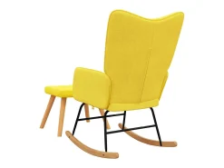 Poltrona|vidaxl Cadeira de baloiço com banco tecido mostarda Amarelo