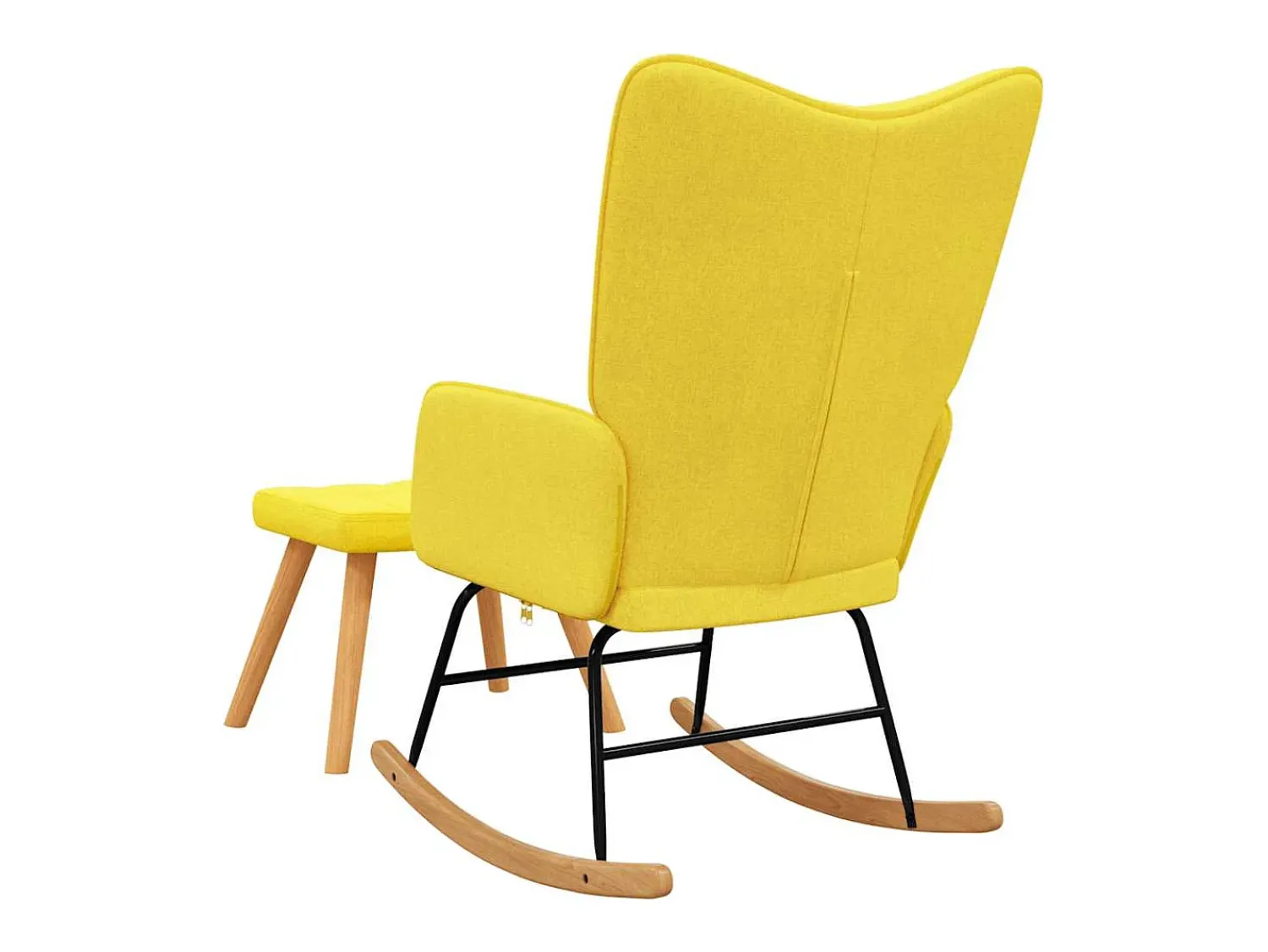 Poltrona|vidaxl Cadeira de baloiço com banco tecido mostarda Amarelo