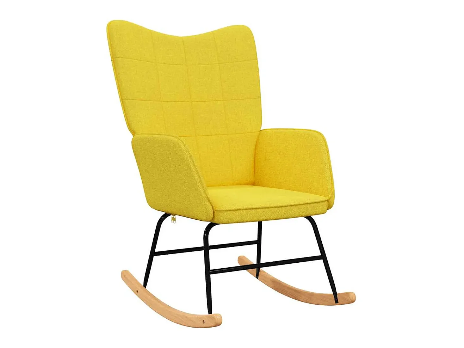 Poltrona|vidaxl Cadeira de baloiço com banco tecido mostarda Amarelo