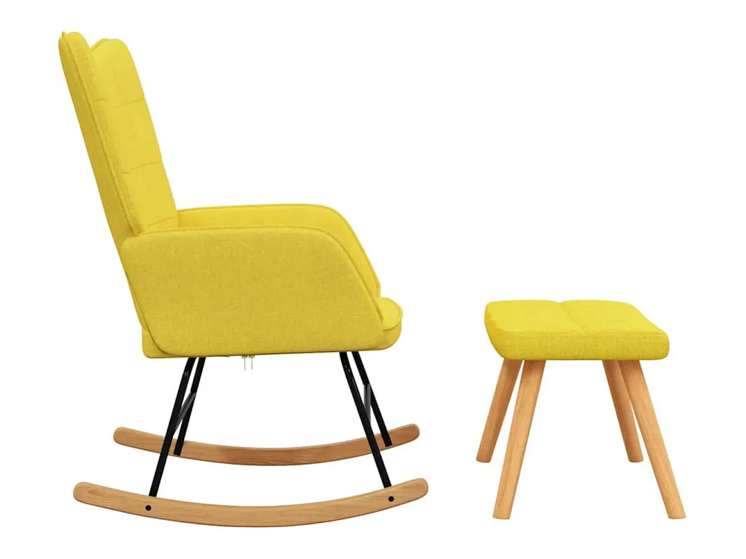 Poltrona|vidaxl Cadeira de baloiço com banco tecido mostarda Amarelo