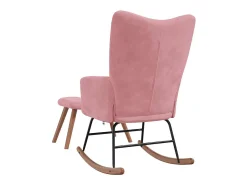 Poltrona|vidaxl Cadeira de baloiço com banco veludo Rosa