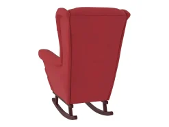 Poltrona|vidaxl Cadeira de Baloiço com Encosto de Asa em Veludo Madeira Maciça Vermelho