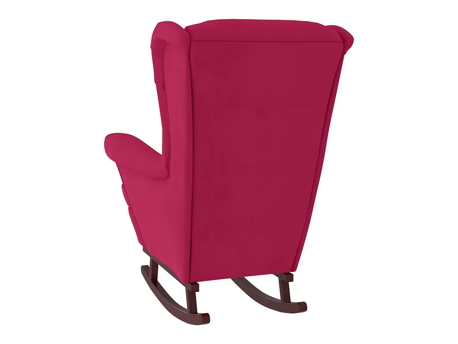Poltrona*vidaxl Cadeira de Baloiço com Encosto de Asa em Veludo Madeira Maciça Vermelho