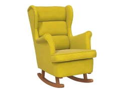 Poltrona*vidaxl Cadeira de Baloiço com Encosto de Asa em Veludo Madeira Maciça Amarelo