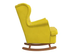 Poltrona*vidaxl Cadeira de Baloiço com Encosto de Asa em Veludo Madeira Maciça Amarelo