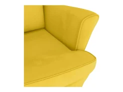 Poltrona|vidaxl Cadeira de Baloiço com Encosto de Asa em Veludo Madeira Maciça Amarelo