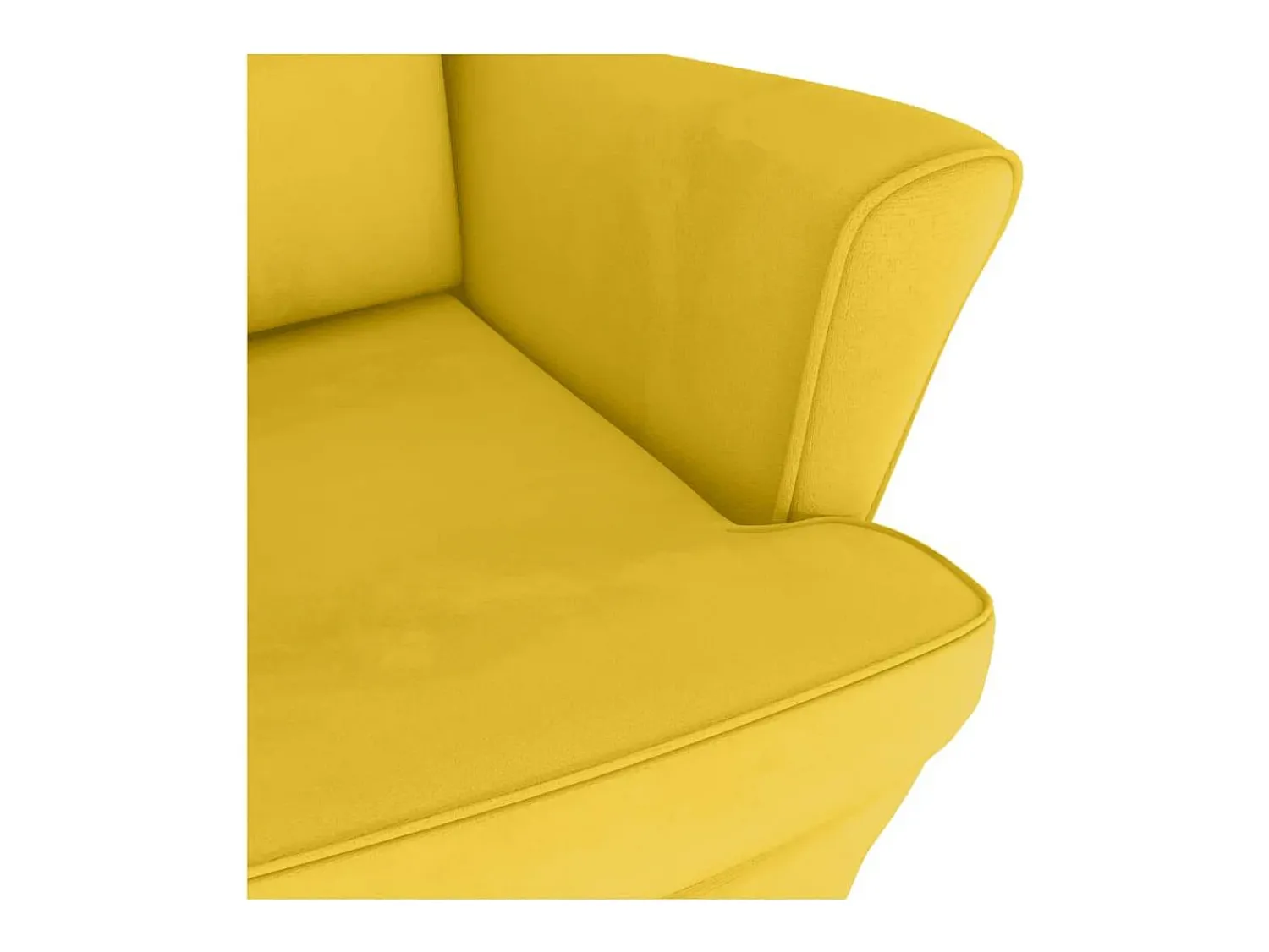 Poltrona|vidaxl Cadeira de Baloiço com Encosto de Asa em Veludo Madeira Maciça Amarelo