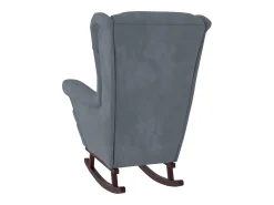 Poltrona*vidaxl Cadeira de Baloiço com Encosto de Asa em Veludo Madeira Maciça Cinzento