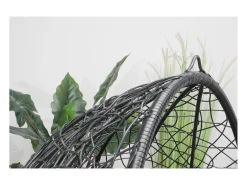Poltrona|Concept-Usine Cadeira de baloiço em resina preta com efeito de vime JANE com almofada confortável para interior e exterior Preto