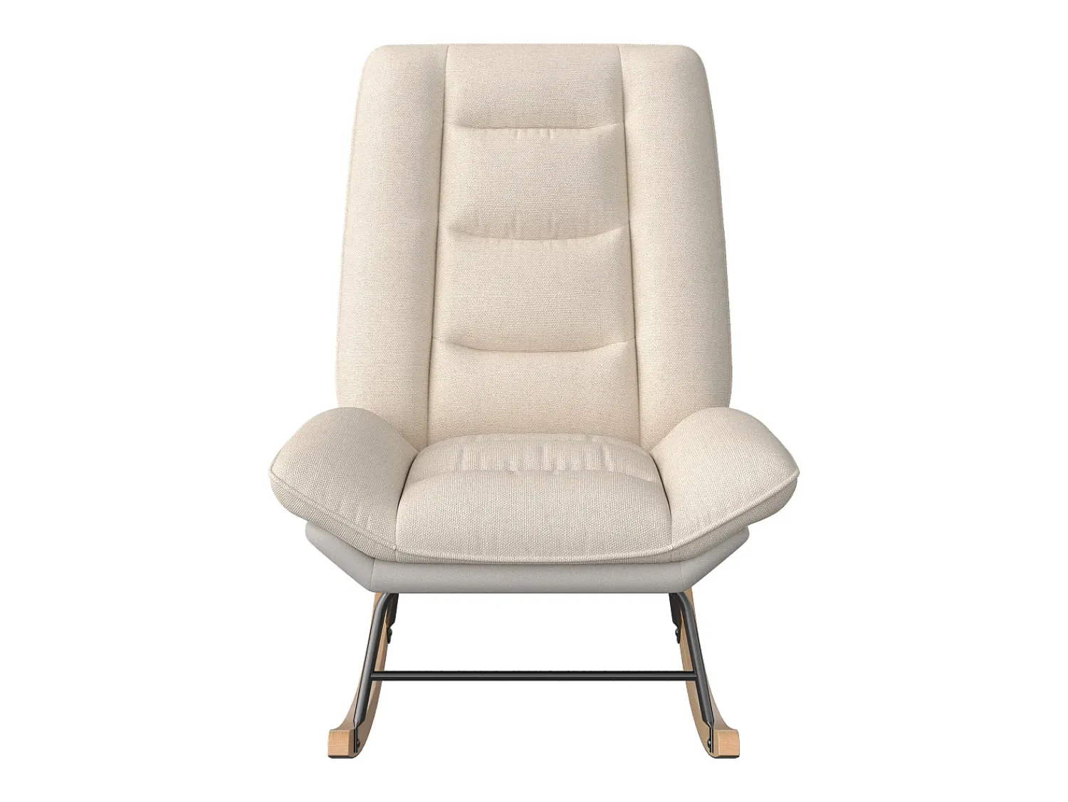 Hot Cadeira de baloiço estofada com encosto ajustável para sala de estar - quarto, varanda - 90 x 77 x 98 cm Bege