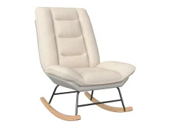 Hot Cadeira de baloiço estofada com encosto ajustável para sala de estar - quarto, varanda - 90 x 77 x 98 cm Bege