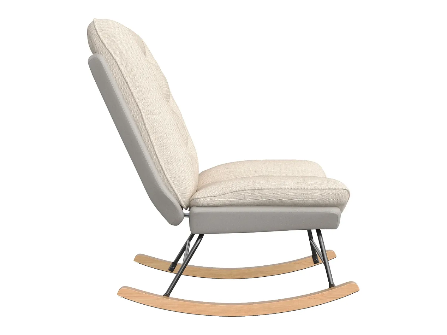 Hot Cadeira de baloiço estofada com encosto ajustável para sala de estar - quarto, varanda - 90 x 77 x 98 cm Bege