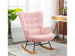New Cadeira de baloiço para adulto - Cadeira de baloiço ergonómica para exteriores - para sala de estar - Jardim - Quarto - Rosa