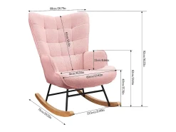 New Cadeira de baloiço para adulto - Cadeira de baloiço ergonómica para exteriores - para sala de estar - Jardim - Quarto - Rosa
