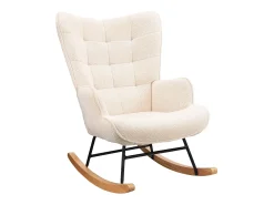 Cadeira de baloiço para adulto - Cadeira de baloiço ergonómica para exteriores - para sala de estar - Jardim - Quarto - Bege
