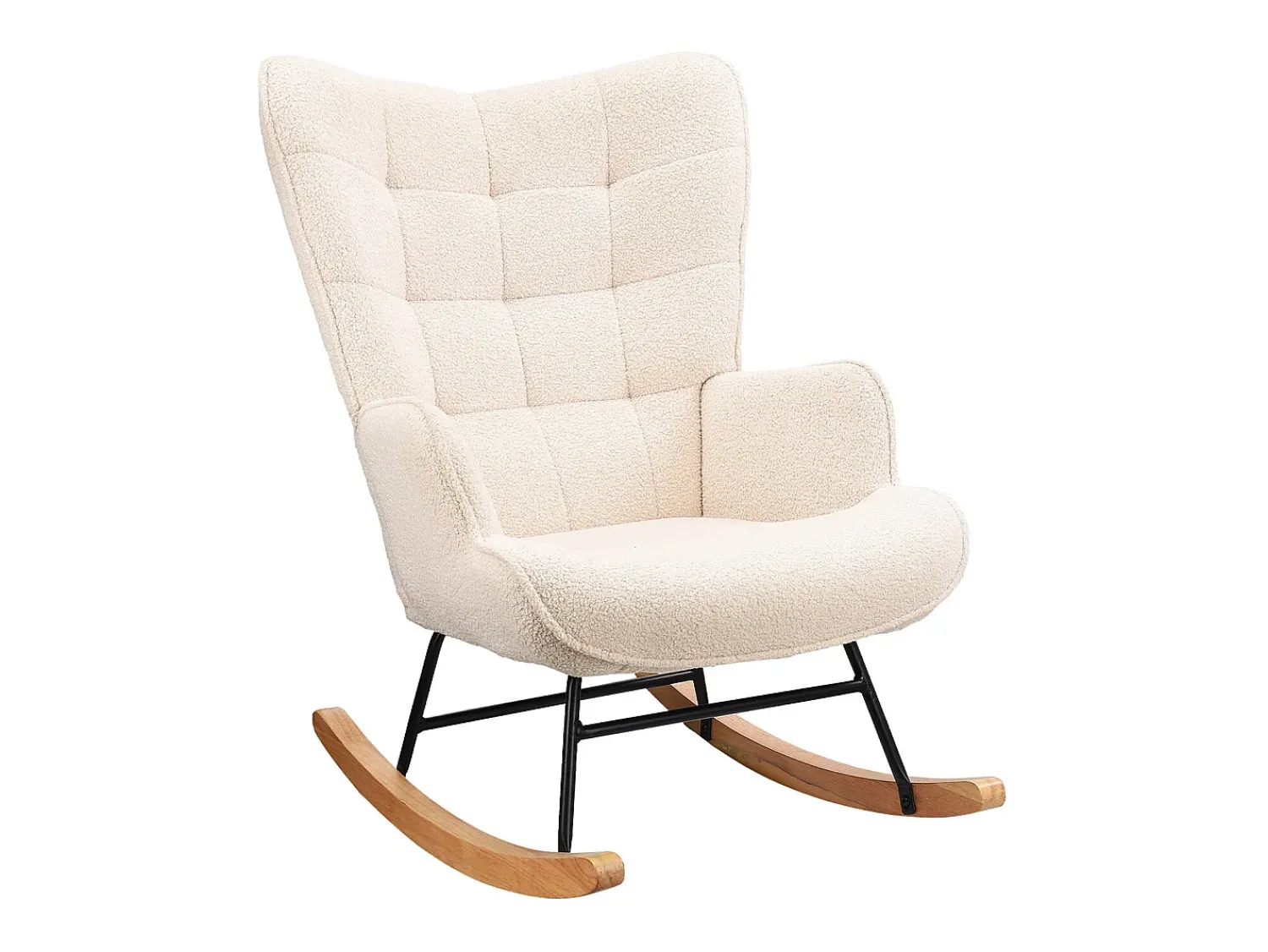 Cadeira de baloiço para adulto - Cadeira de baloiço ergonómica para exteriores - para sala de estar - Jardim - Quarto - Bege