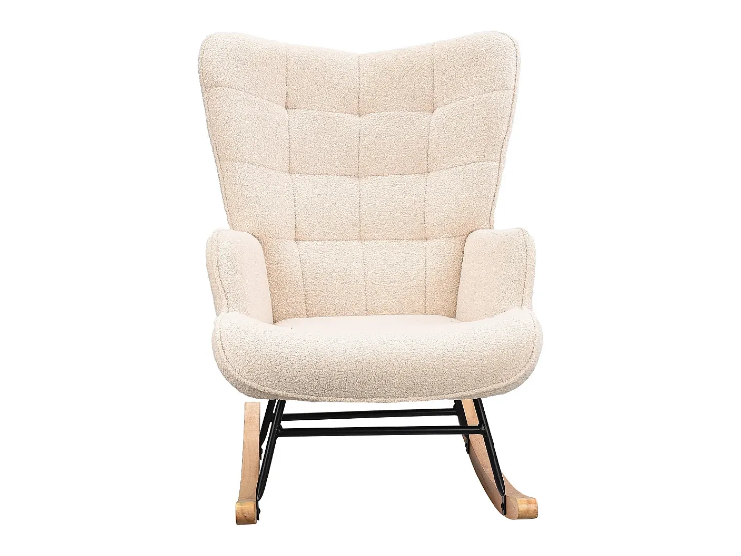 Cadeira de baloiço para adulto - Cadeira de baloiço ergonómica para exteriores - para sala de estar - Jardim - Quarto - Bege