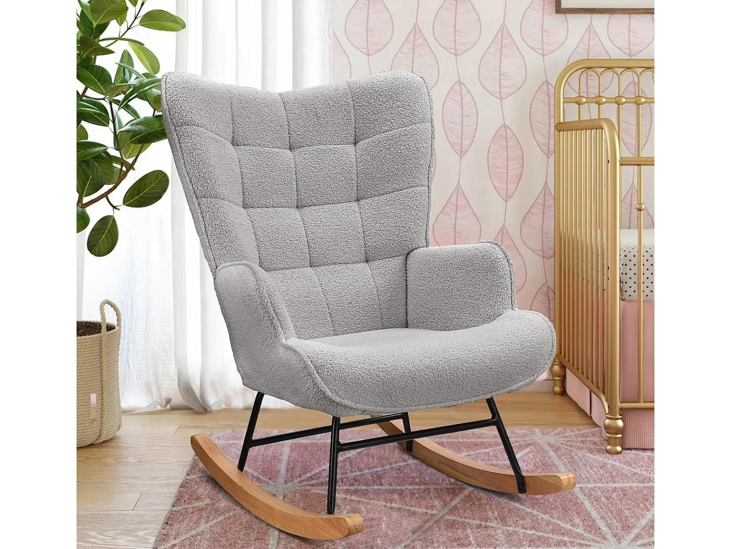 Best Cadeira de baloiço para adulto - Cadeira de baloiço ergonómica para exterior - para sala de estar - jardim - quarto - Cinzento