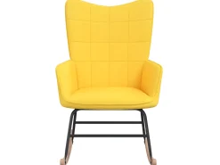 Cadeira de baloiço tecido mostarda PT434568 Amarelo