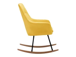 Poltrona|vidaxl Cadeira de baloiço tecido mostarda Amarelo
