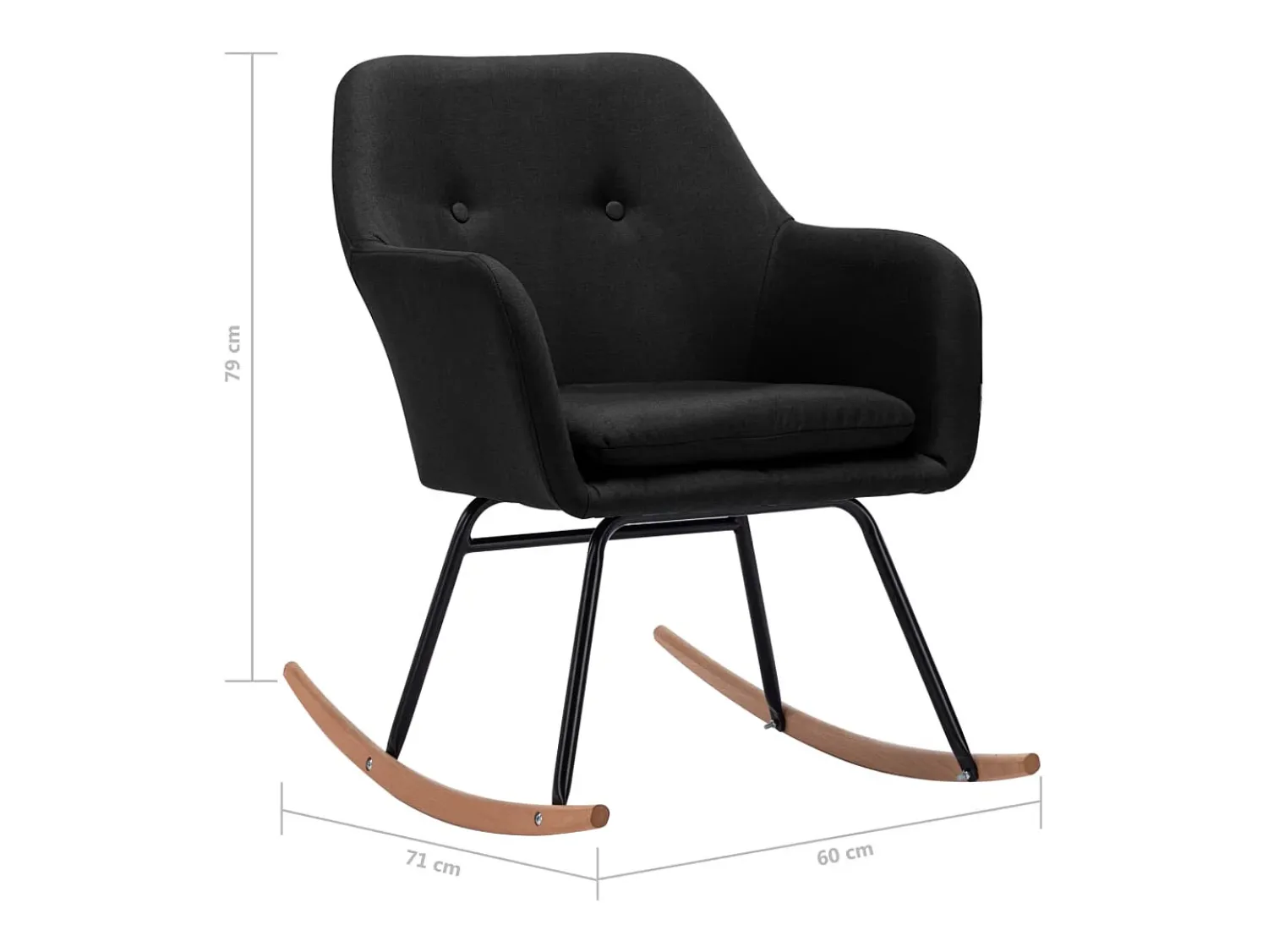 Poltrona|vidaxl Cadeira de baloiço tecido Preto