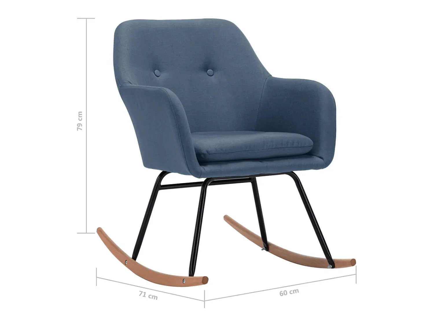 Poltrona*vidaxl Cadeira de baloiço tecido Azul