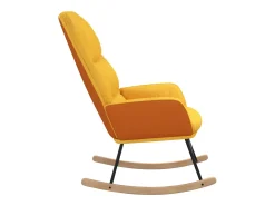 Best vidaxl Cadeira de baloiço tecido mostarda Amarelo