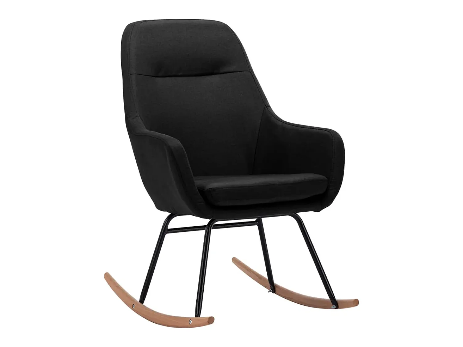 Poltrona*vidaxl Cadeira de baloiço tecido Preto