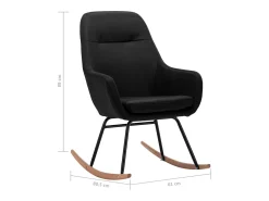 Poltrona*vidaxl Cadeira de baloiço tecido Preto