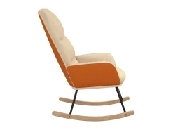 Poltrona| Cadeira de baloiço tecido branco nata PT667006 Creme