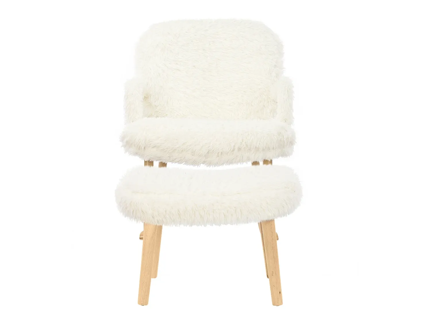 Poltrona| Cadeira de baloiço Teddy Plush - Cadeira de baloiço com apoio para os pés, pernas em madeira maciça - confortável 65x96,5x85cm - Branco