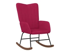 Poltrona|vidaxl Cadeira de baloiço veludo tinto Vermelho