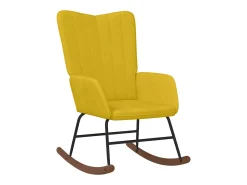 Poltrona|vidaxl Cadeira de baloiço veludo mostarda Amarelo