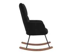 Poltrona*vidaxl Cadeira de baloiço veludo Preto