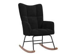 Poltrona*vidaxl Cadeira de baloiço veludo Preto