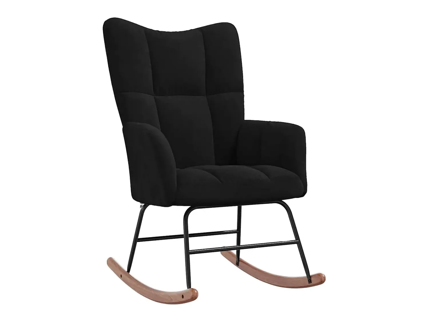 Poltrona*vidaxl Cadeira de baloiço veludo Preto