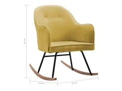 Poltrona|vidaxl Cadeira de baloiço veludo mostarda Amarelo