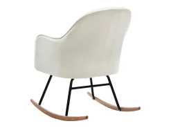 Poltrona*vidaxl Cadeira de baloiço veludo nata Branco